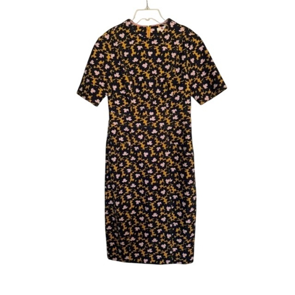 Boden Louise Pencil Dress Tuscan Sun Bloom Stamp Floral Print Pockets EUC Size 6